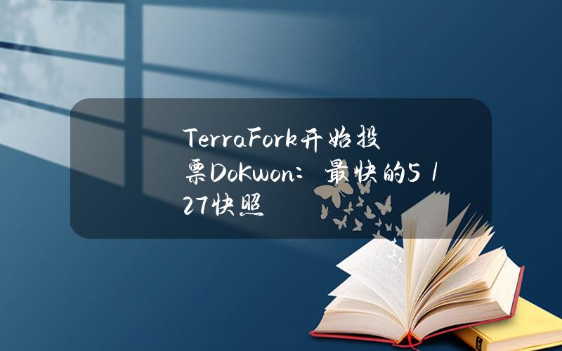 TerraFork开始投票DoKwon：最快的5／27快照